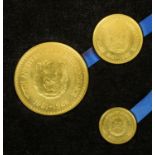 Sierra Leone - 5th Anniversary of Independence, 1961-1966 three gold coin set, comprising Golde,