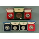 Six silver proof commemoratives, comprising 2 Queen Mother 90th Anniversary crowns,