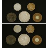 A small quantity of collectors coins, to include a Victorian one penny model,