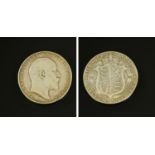 Edward VII 1905 half crown, Obv: profile bust right with legend,