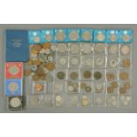 A quantity of British and World coins, to include an 1887 Morgan dollar,