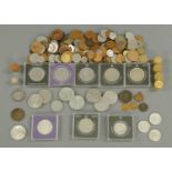 British and World coins, to include a 1935 crown, 1921 Morgan dollar, 1924 Peace dollar,