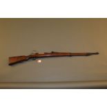 A German Mauser 98 bolt action rifle dated 1915 WW1. Serial No. 6298, stock No. 758.