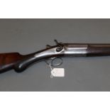 Charles Hellis a 12 bore single barrel hammer shotgun, with 30" barrel, half choke nitro proof,