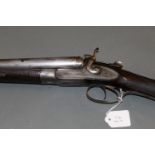 H Smith from Westley Richards 12 bore, stamped to barrels "13", side/side hammer shotgun,