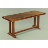 A narrow oak refectory table, 20th century,