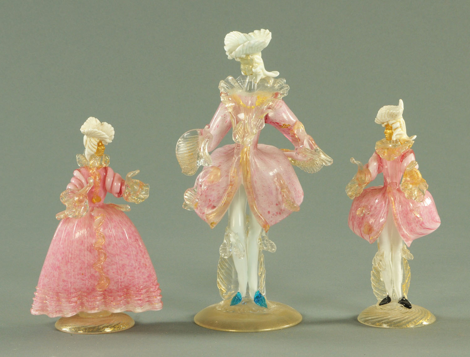 A pair of Murano glass figures, early 20th century,