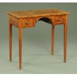 A 19th century mahogany kneehole side table,
