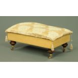 An upholstered stool, originally supplied by Harrods,