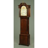 An early 19th century oak and mahogany crossbanded longcase clock,