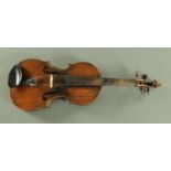 A German violin with interior label for Antonius Stradivarius Cremonensis Faciebat Anno 1721,