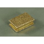 A silver gilt vinaigrette, Nathaniel Mills, Birmingham 1845, book form,