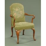 A George I style armchair, 20th century,