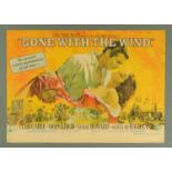 Cinematic Interest - "Gone with the Wind", 1968, British quad cinema poster,