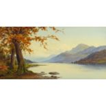 Donald A Paton (Edward Horace Thompson), watercolour "Loch Tay from Benmore", 30 cm x 61 cm, framed,