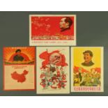 Four Chinese Cultural Revolution and later propaganda posters,