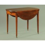 A George III mahogany Pembroke table, boxwood and ebony strung,