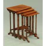 A quartetto of marquetry topped tables, early 20th century,