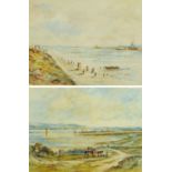 J. Dick Peddie, pair of watercolour, estuary scenes. 21.5 cm x 29 cm, one signed.