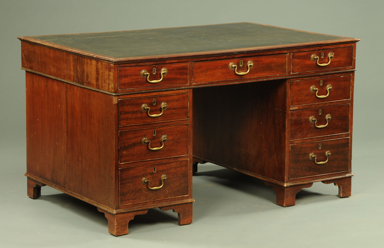 A 19th century mahogany partners desk,