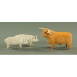 A Beswick Highland bull,