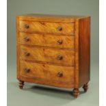 A George III mahogany bow fronted chest of drawers,