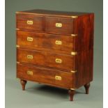 A 19th century military chest of drawers,