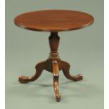 A Georgian mahogany tripod table,