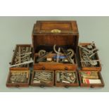 An early 20th century tabletop engineers tool chest,