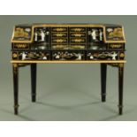 A chinoiserie lacquered Carlton house style desk,