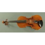 An English full size violin, with applied interior label for Clifford A Hoing, High Wycombe,