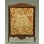 A French carved wood tapestry screen, late 19th century,