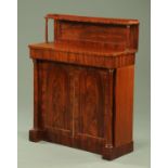 A William IV mahogany chiffonier, with rear shelved upstand,