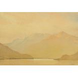 Len Roope (British 1917-2005), "Crummock Water, morning", signed, watercolour, 24 cm x 34.5 cm.