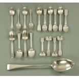 Assorted silver flatware, to include a stuffing spoon, George Maudsley Jackson, London 1893,