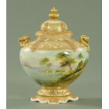 A Noritake vase and cover, early to mid 20th century,