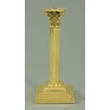 A polished brass oil lamp base, 19th century,