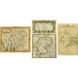 Three antique hand coloured engraved maps of Westmorland, to include J Cary, 1792,