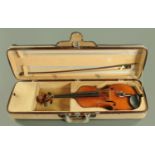 An Italian full size violin, with label for Bennettini, via S Giovanni alla Conca, 45 Milano,
