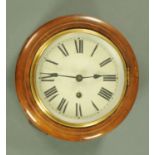 An Edwardian wall clock, circular, with single-train spring driven movement. Case diameter 27.5 cm.