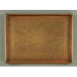 A Keswick School of Art rectangular copper tray, early 20th century,