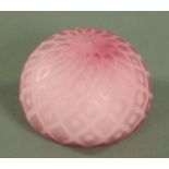 A Thomas Webb pink satin glass paperweight, 19th century, modelled as a sea urchin,