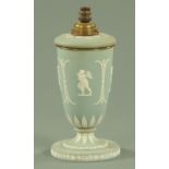 A Jasperware oil lamp base, late 19th century,