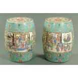 A pair of Chinese porcelain garden seats, circa 1880,