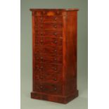A Victorian mahogany Wellington chest,