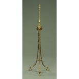 An early 20th century Adams style brass lamp standard,