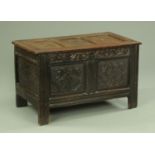 An oak blanket box, late 17th/early 18th century,