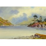 Edward Horace Thompson (1879-1949), "Ellens Island Loch Katrine", 25 cm x 34 cm, framed,