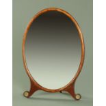 A 19th century mahogany framed dressing table mirror,