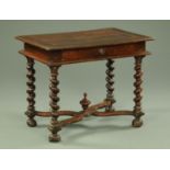 An antique oak side table,